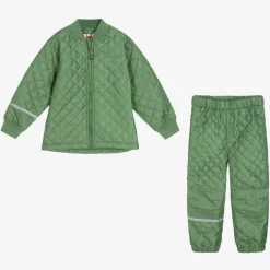 Green Quilted Jacket & Trouser Set