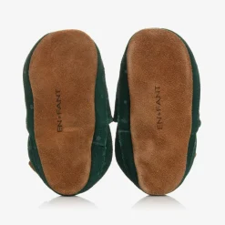 Green Suede Star Slippers