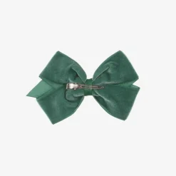 Green Velvet Bow Hair Clip (11cm)