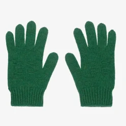 Green Wool GG Logo Gloves