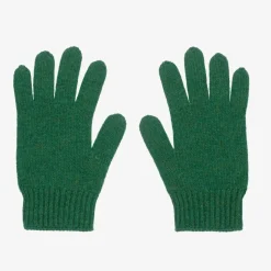 Green Wool GG Logo Gloves