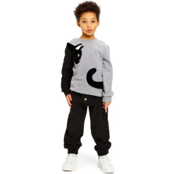 Grey & Black Cat Organic Cotton Sweatshirt