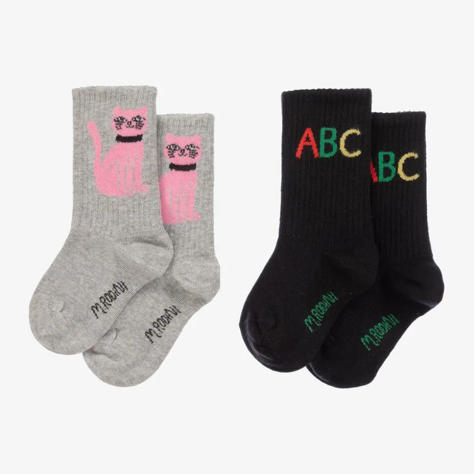 Grey & Black Organic Cotton Socks (2 Pack)