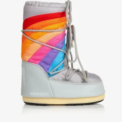 Grey & Rainbow Snow Boots