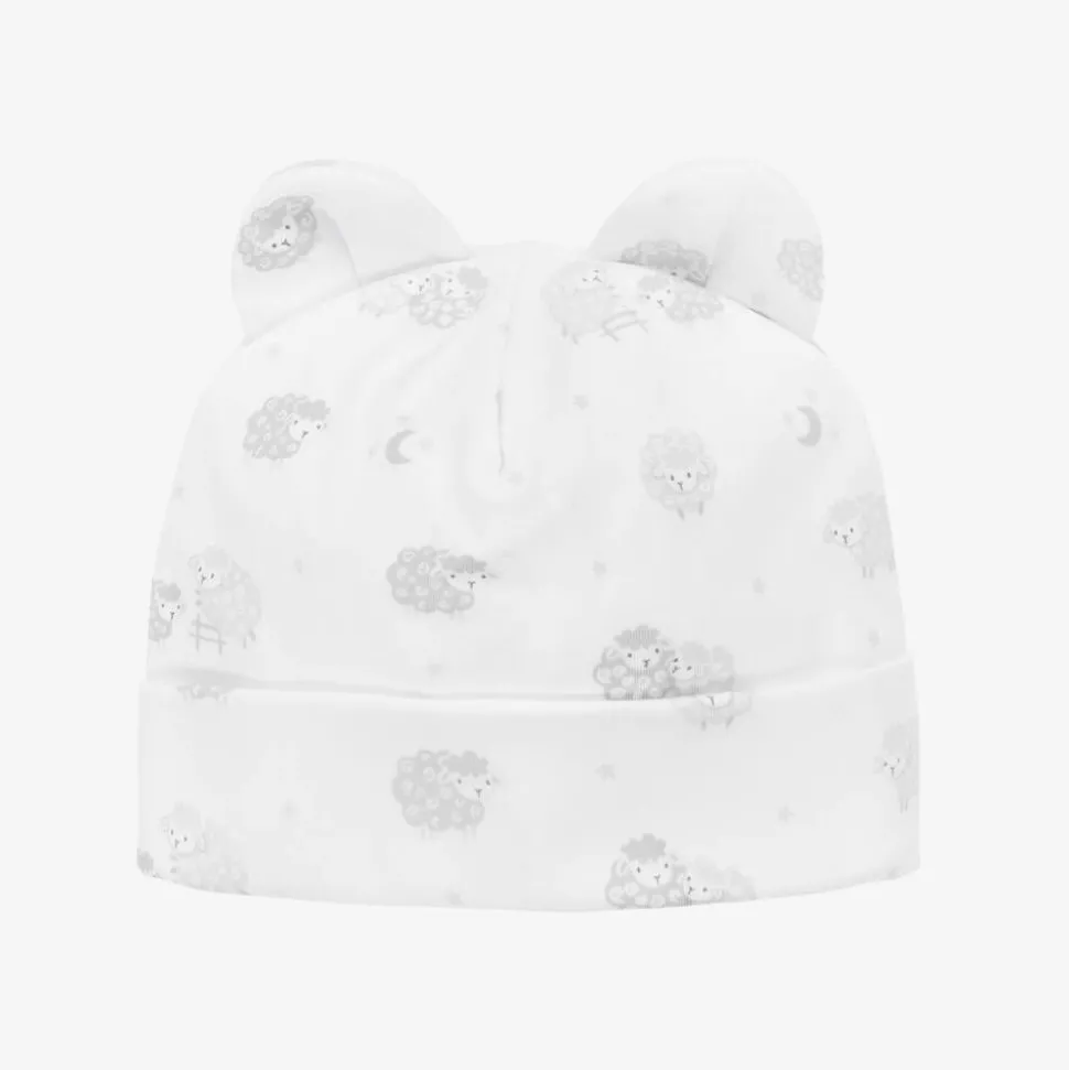 Grey & White Cotton Baby Sheep Hat