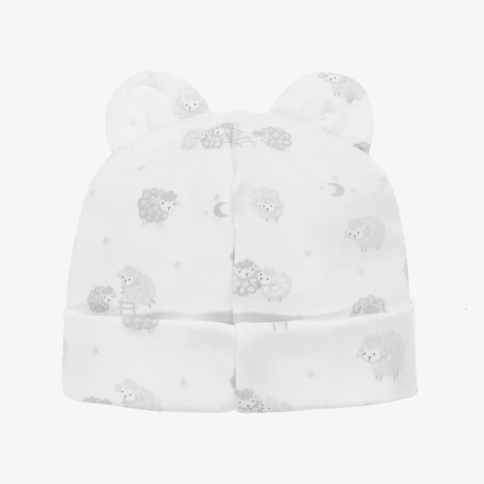 Grey & White Cotton Baby Sheep Hat