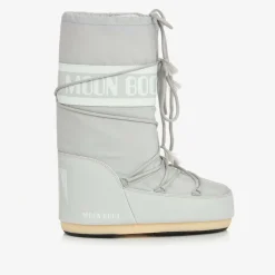 Grey & White Icon Snow Boots