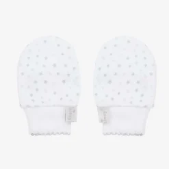 Grey & White Cotton Baby Sheep Scratch Mittens