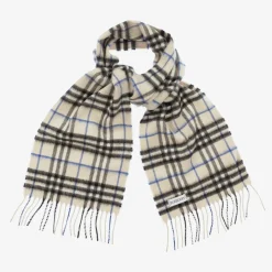 Grey Check Cashmere Scarf (130cm)
