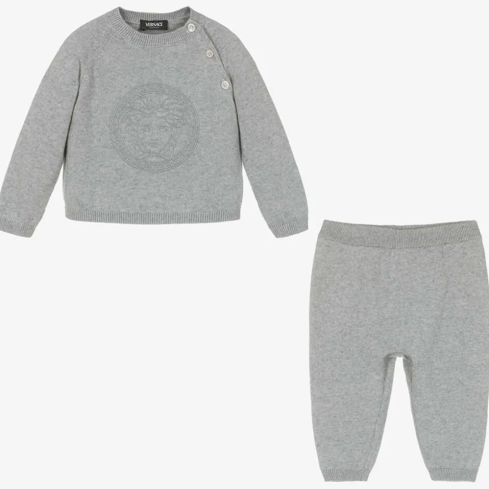 Grey Cotton & Cashmere Baby Trouser Gift Set