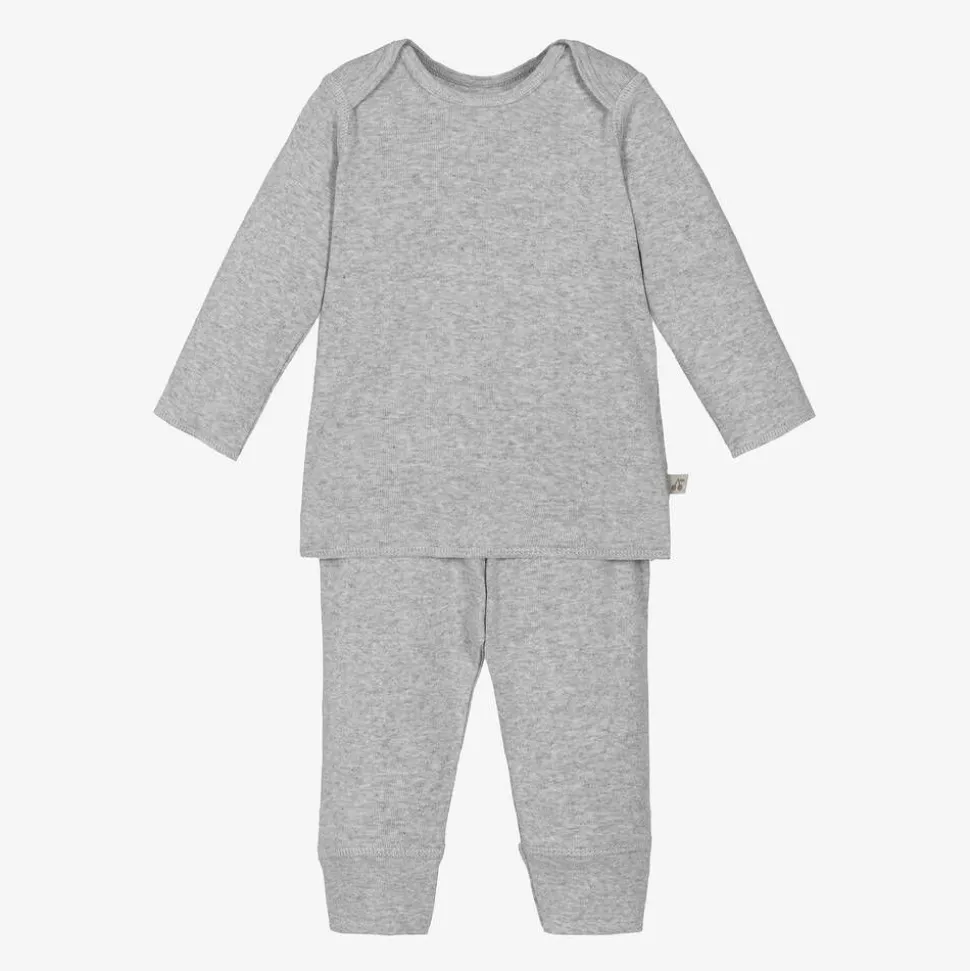 Grey Cotton Baby Leggings Set