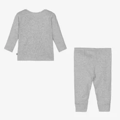 Grey Cotton Baby Leggings Set