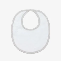 Grey Cotton Crescent Moonlight Baby Bib