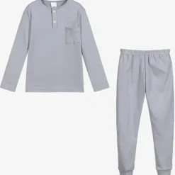 Grey Cotton Jersey Pyjamas