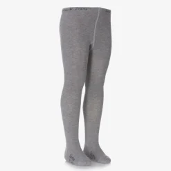 Grey Cotton Knitted Tights