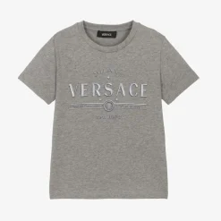 Grey Cotton Logo T-Shirt