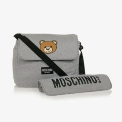 Grey Cotton Teddy Bear Changing Bag (49cm)