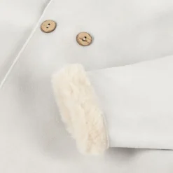 Grey Faux Suede Hooded Coat