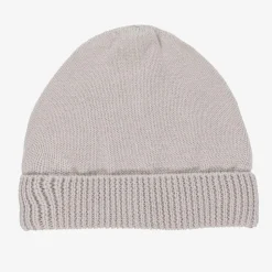 Grey Knitted Cotton Baby Hat