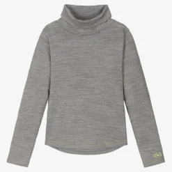 Grey Marl Merino Wool Roll Neck Top
