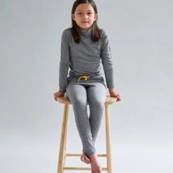 Grey Marl Merino Wool Roll Neck Top