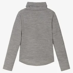 Grey Marl Merino Wool Roll Neck Top