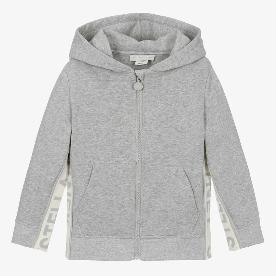 Grey Organic Cotton Zip-Up Top