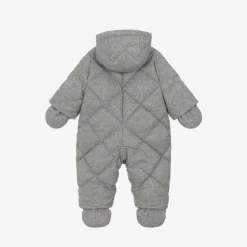 Grey Quilted Down Snowsuit