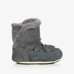 Grey Suede Baby Moon Boots