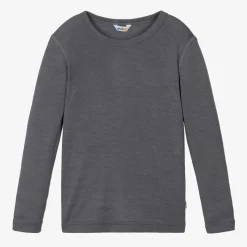Grey Thermal Merino Wool & Silk Top