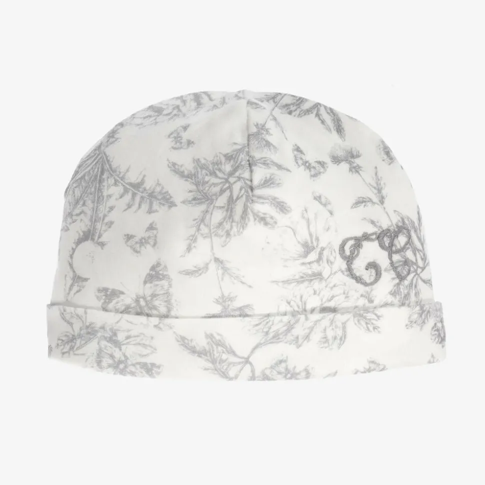 Grey Toile De Jouy Cotton Hat