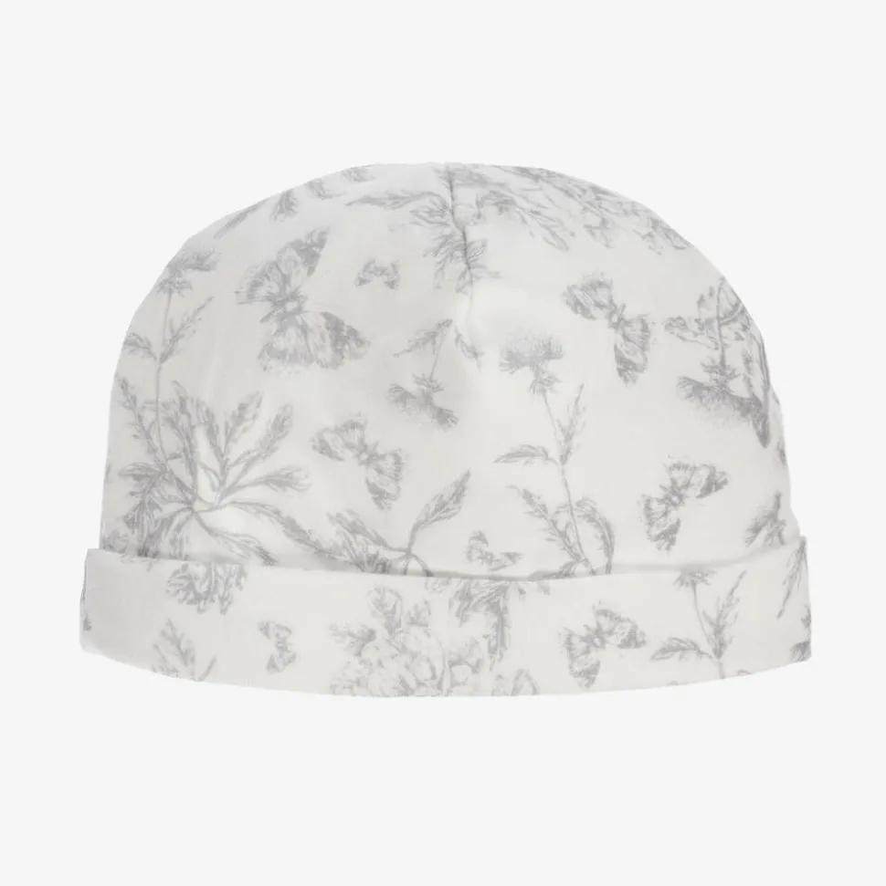 Grey Toile De Jouy Cotton Hat