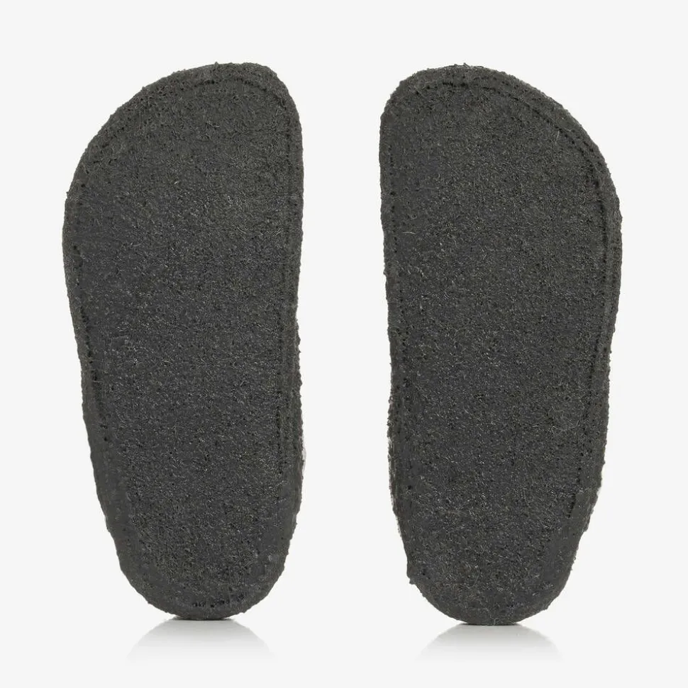 Grey Wool Felt Slippers