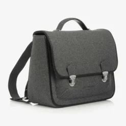 Grey Wool Satchel Backpack (34cm)