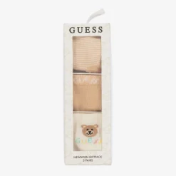Ivory & Beige Teddy Bear Socks (3 Pack)