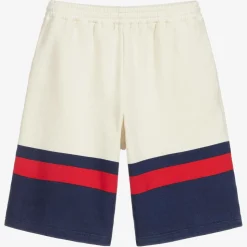 Ivory & Blue Jersey Shorts