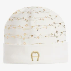 Ivory & Gold Pima Cotton Hat