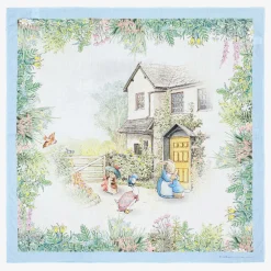 Ivory & Blue Cotton Swaddle (100cm)