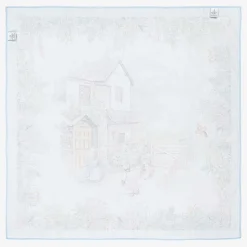 Ivory & Blue Cotton Swaddle (100cm)