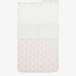 Ivory & Pink Cotton Monogram Baby Nest (73cm)