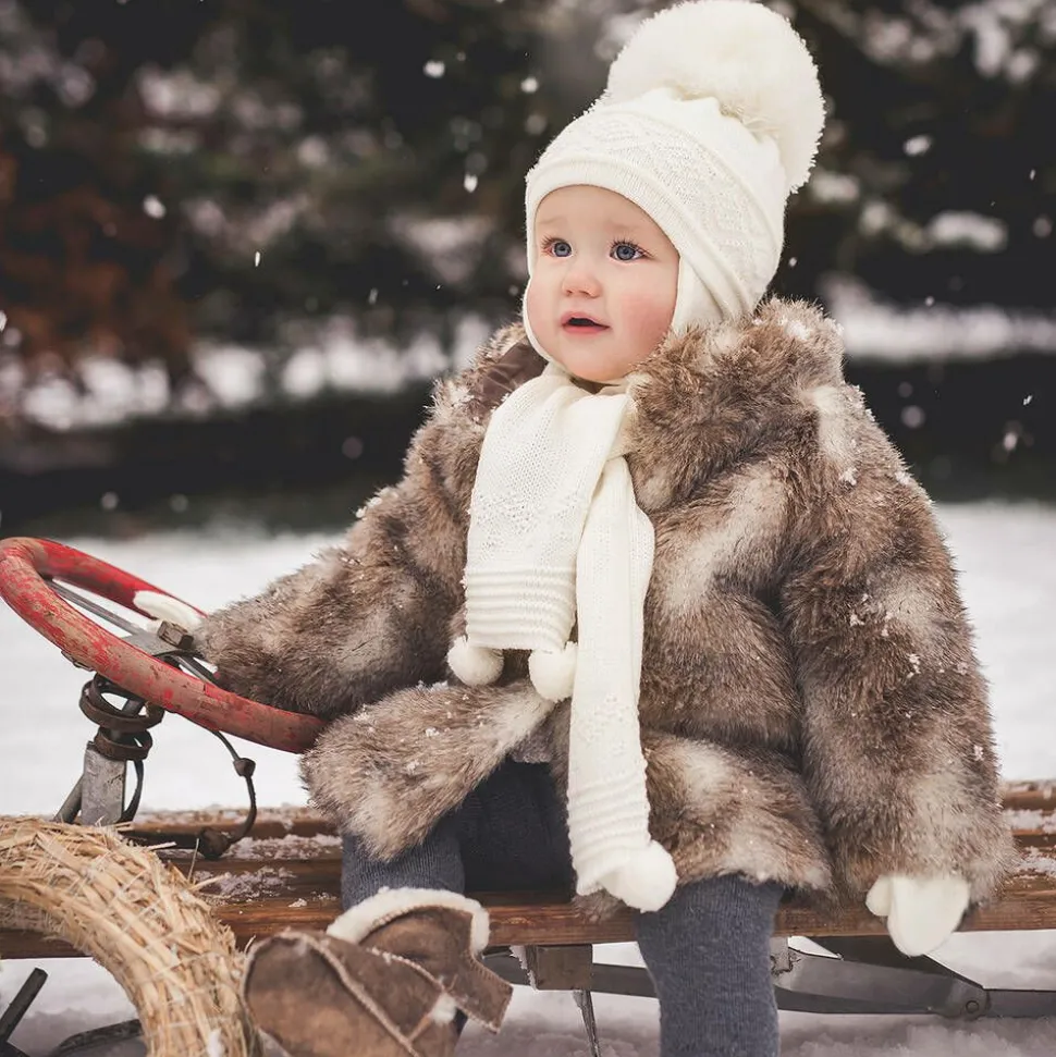 Ivory Belle Knitted Scarf (88cm)