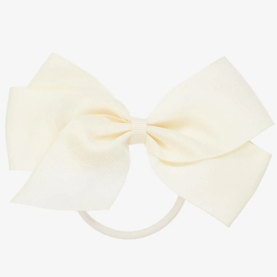 Ivory Bow Hair Elastic (12cm)