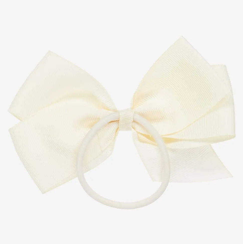 Ivory Bow Hair Elastic (12cm)