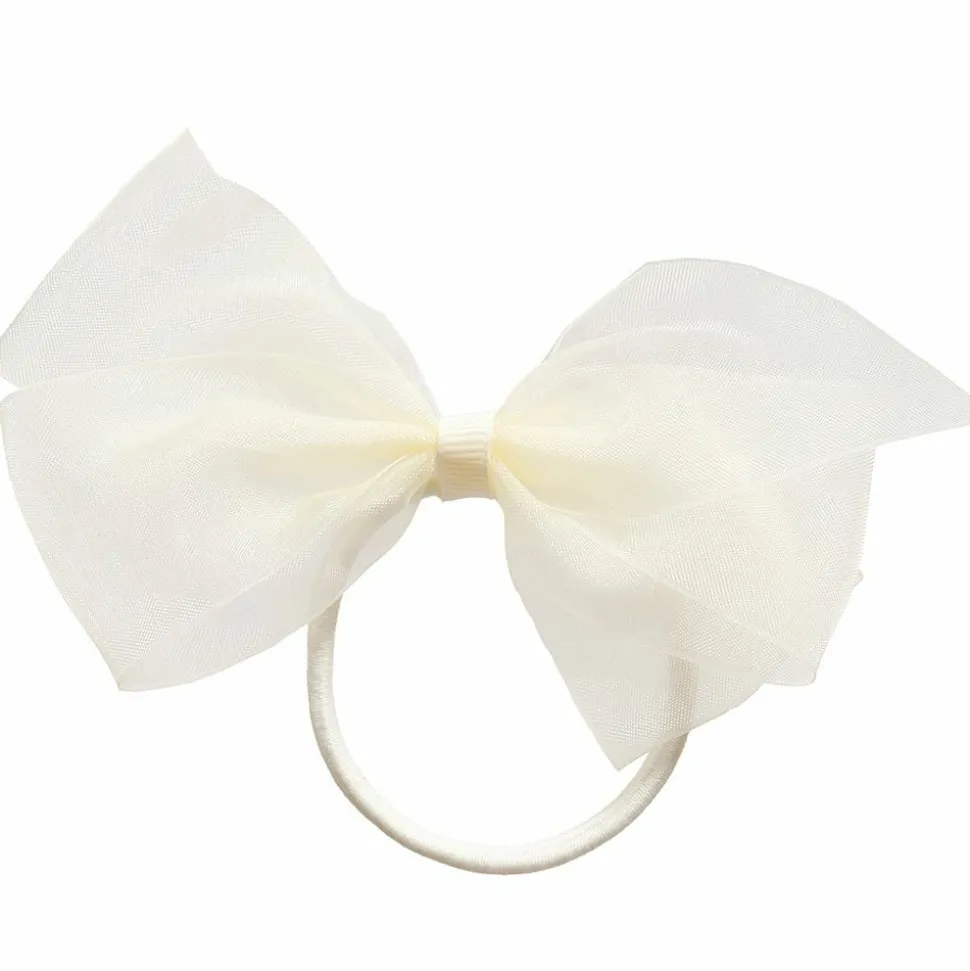 Ivory Bow Hair Elastic (12cm)