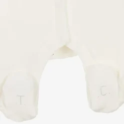 Ivory Bunny Velour Babygrow