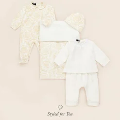 Ivory Cotton Babysuit & Hat Set