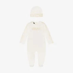 Ivory Cotton Babysuit & Hat Set