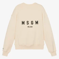 Ivory Cotton Jersey Micro Logo Sweatshirt
