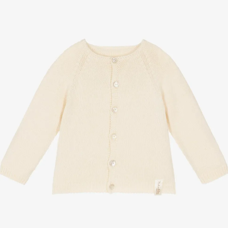 Ivory Cotton Knit Cardigan