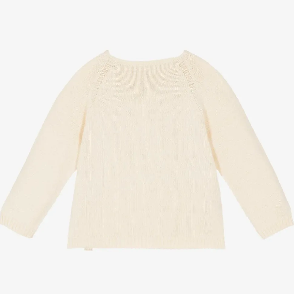 Ivory Cotton Knit Cardigan